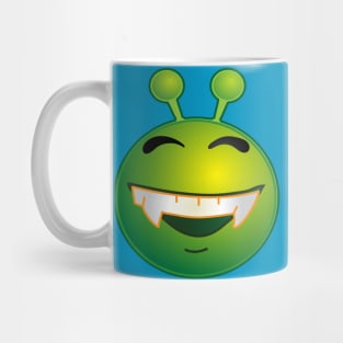 Funny Alien Monster ET Extraterrestrial Martian Green Man Emoji for Women, Men and Kids 6 Mug